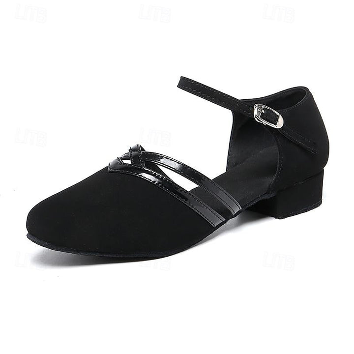 Chaussures à talon bas pour danse moderne, élégantes et confortables, design sophistiqué pour femmes, semelle antidérapante.