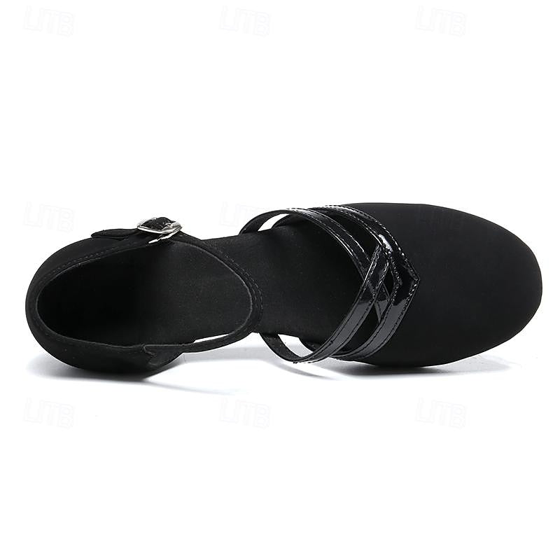 Chaussures à talon bas pour danse moderne, élégantes et confortables, design sophistiqué pour femmes, semelle antidérapante.