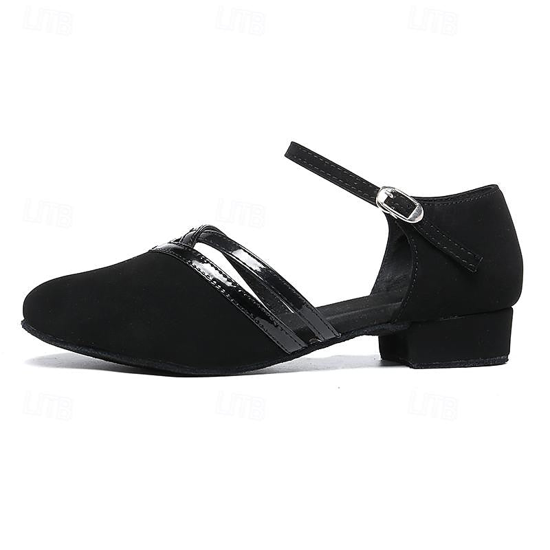 Chaussures à talon bas pour danse moderne, élégantes et confortables, design sophistiqué pour femmes, semelle antidérapante.