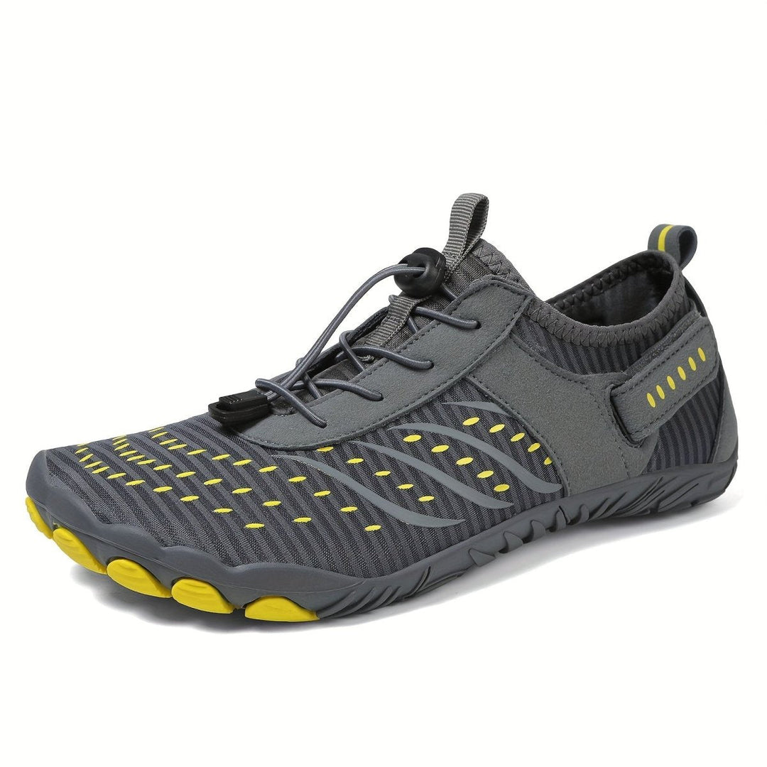 "Chaussures aquatiques légères unisexes, respirantes, semelle antidérapante, tige bleue textile, parfaites activités nautique