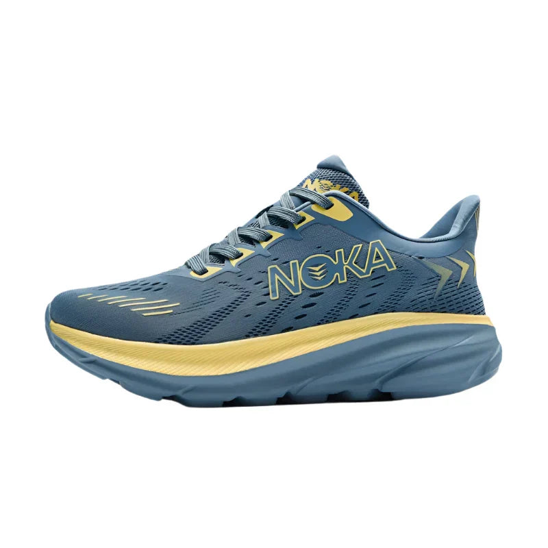 "Chaussures de course légères homme Flyknit, amorties, design respirant, couleur grise, semelle anti-choc."