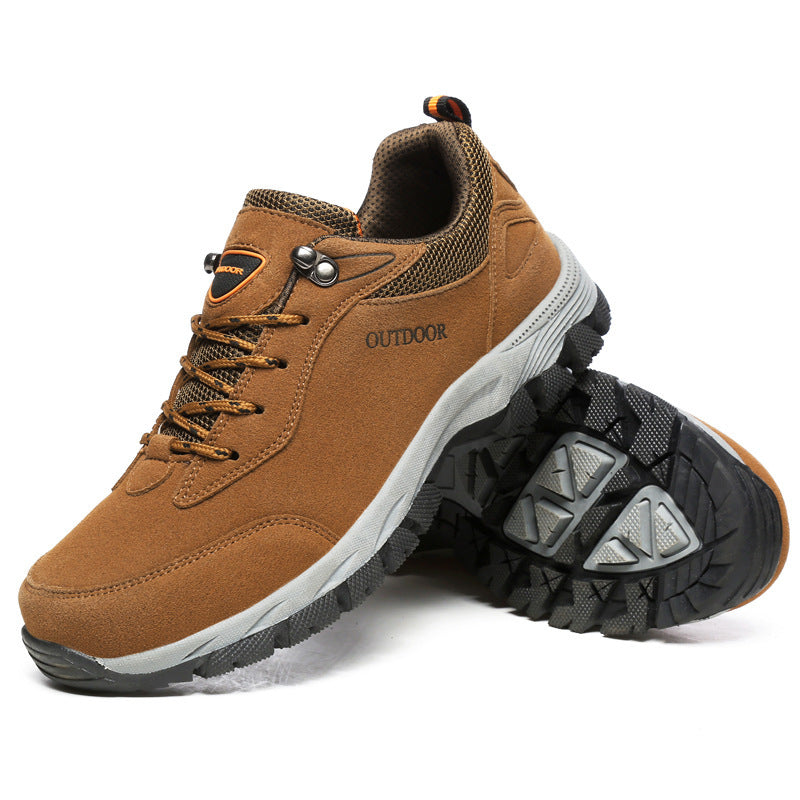 "Chaussures de marche orthopédiques homme, design ergonomique, brun, semelle antidérapante, confort et soutien quotidiens."