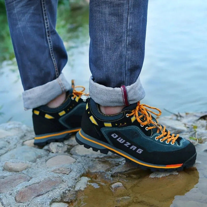 "Chaussures de randonnée imperméables pour homme, basses, soutien anatomique, tige durable, semelle en caoutchouc."