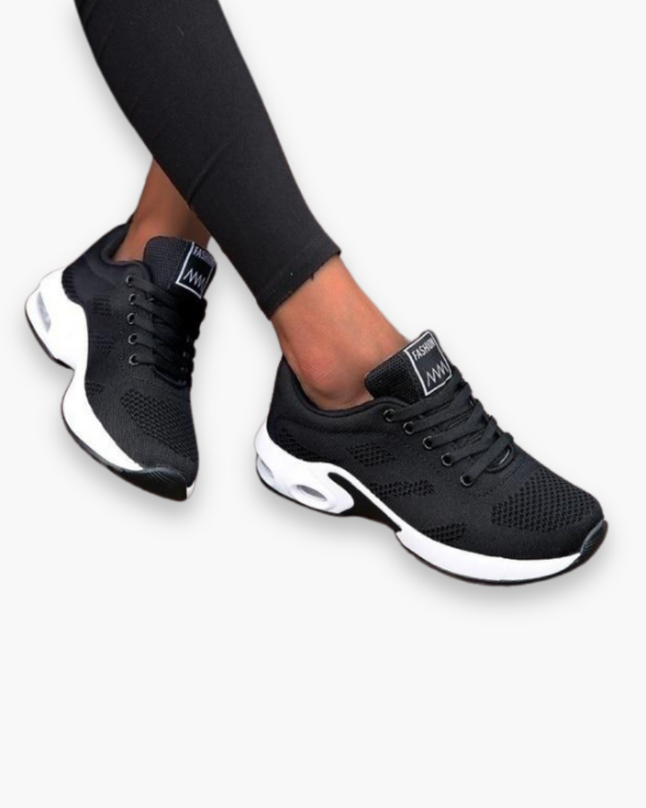 "Chaussures de sport légères pour femme, design moderne, tissu respirant, semelle amortissante, couleur attrayante."