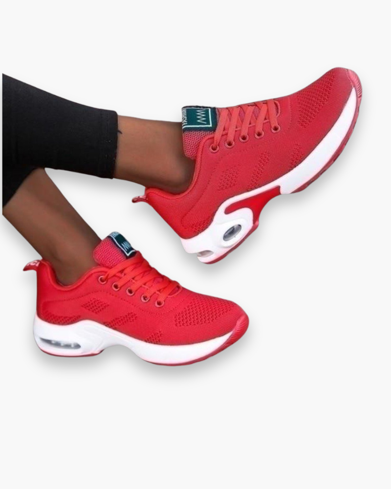 "Chaussures de sport légères pour femme, design moderne, tissu respirant, semelle amortissante, couleur attrayante."