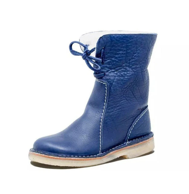 "Chaussures d'hiver imperméables pour femme avec doublure en laine, design chic, semelle antidérapante, couleur sombre."