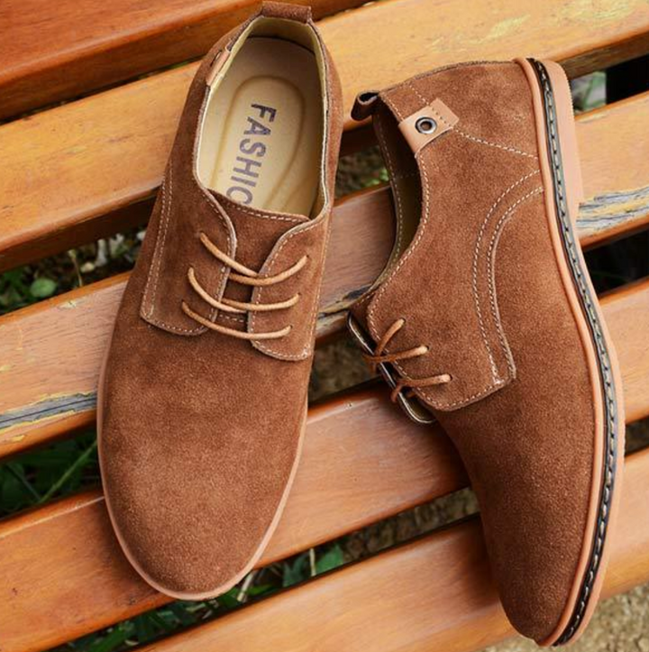 "Chaussures en daim pour homme, élégantes, confortables, marron, semelle intérieure rembourrée, style formel et décontracté"