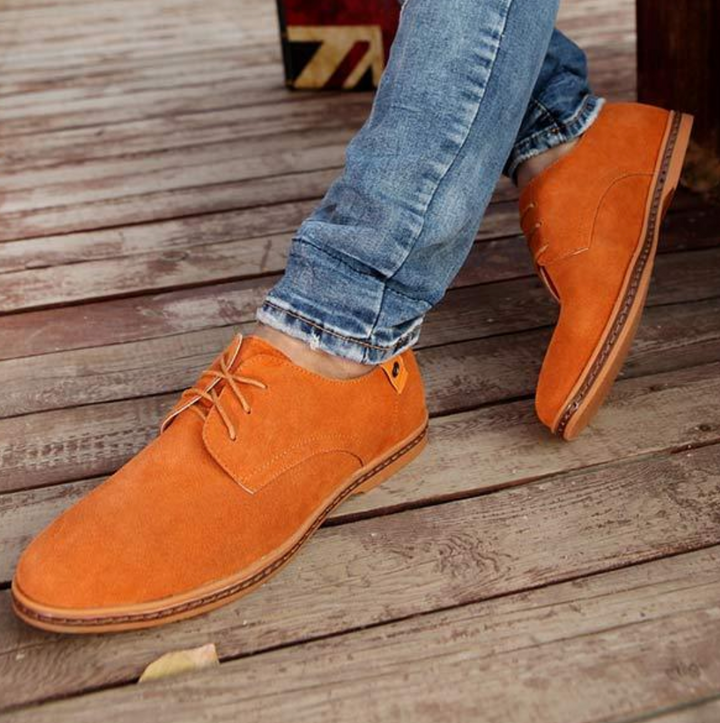 "Chaussures en daim pour homme, élégantes, confortables, marron, semelle intérieure rembourrée, style formel et décontracté"