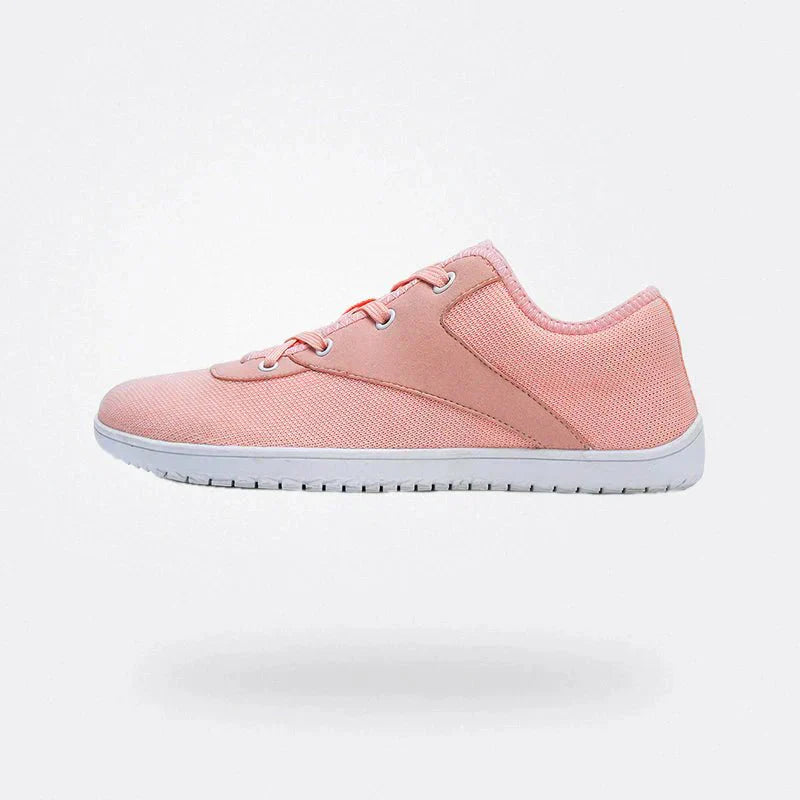 Chaussures femme confortables hallux valgus, semelle rembourrée, design élégant, options couleurs Beige, Gris, Noir, Rose.