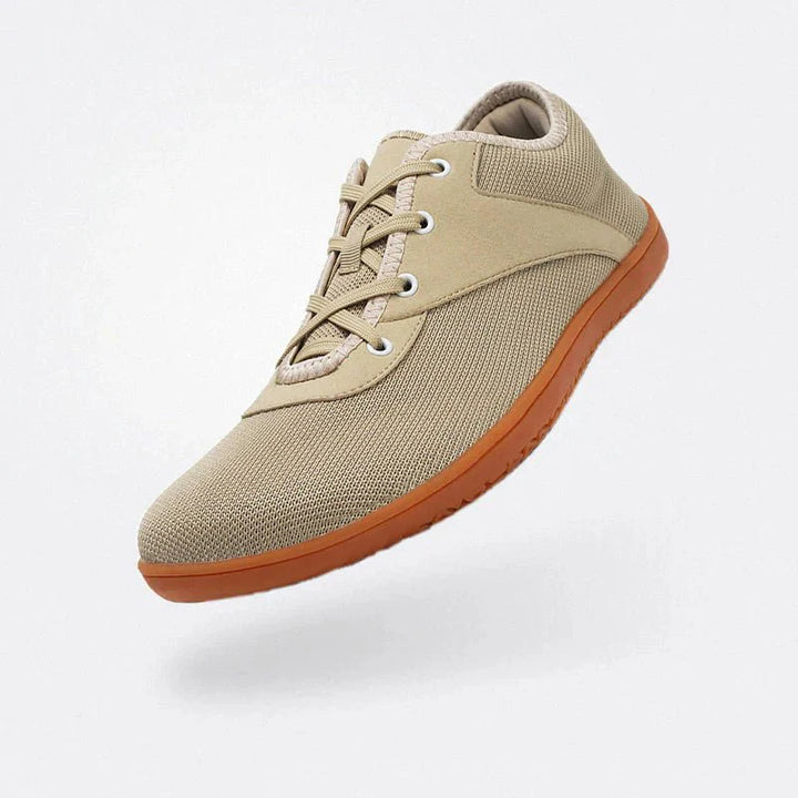 Chaussures femme confortables hallux valgus, semelle rembourrée, design élégant, options couleurs Beige, Gris, Noir, Rose.