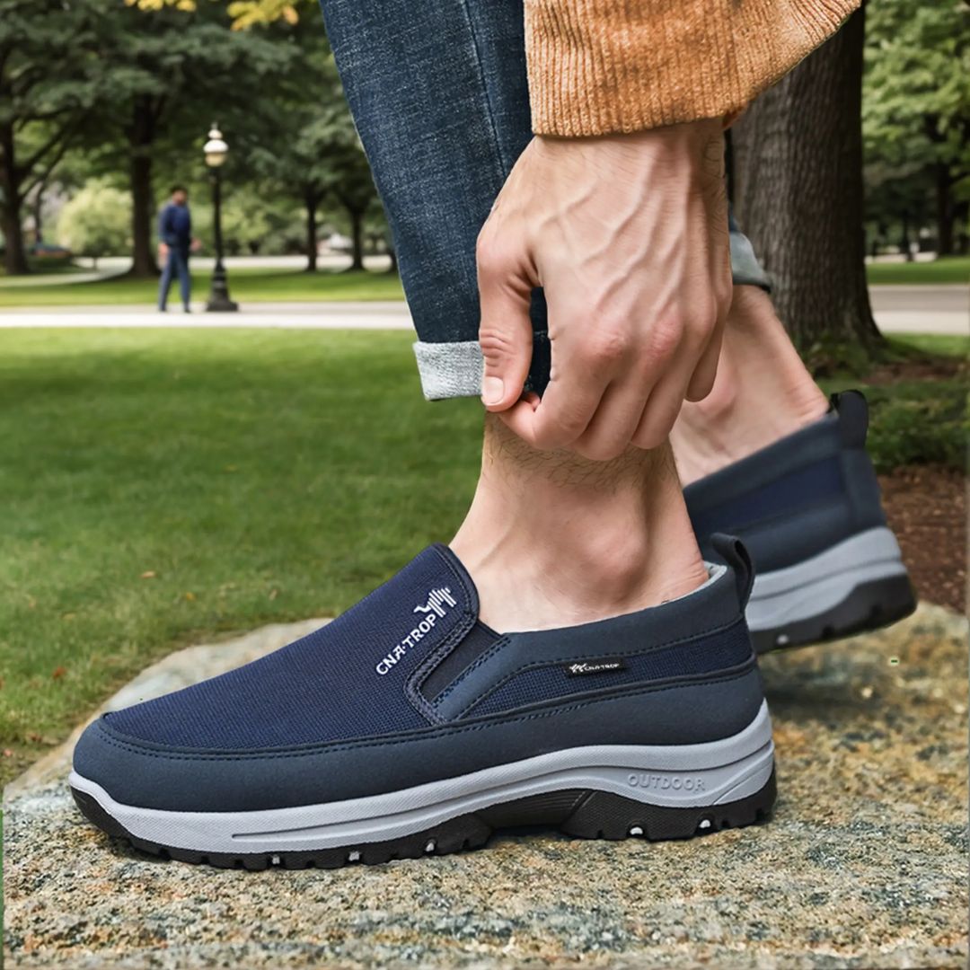 "Chaussures homme confort ortho, design moderne, semelle antidérapante, pour marche quotidienne, couleurs variées."