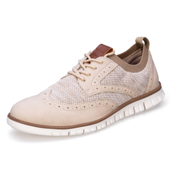 "Chaussures hommes élégantes en cuir PU bleu foncé, respirantes et confortables, style classique et contemporain."