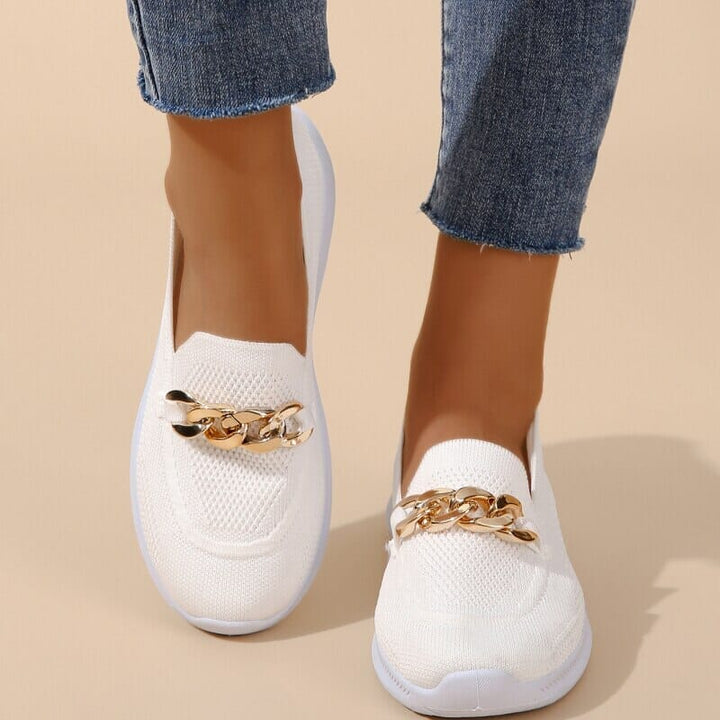 "Chaussures orthopédiques féminines élégantes, respirantes et antidérapantes avec semelle de soutien et fermeture éclair laté