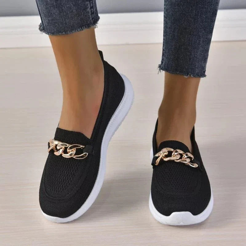 "Chaussures orthopédiques féminines élégantes, respirantes et antidérapantes avec semelle de soutien et fermeture éclair laté