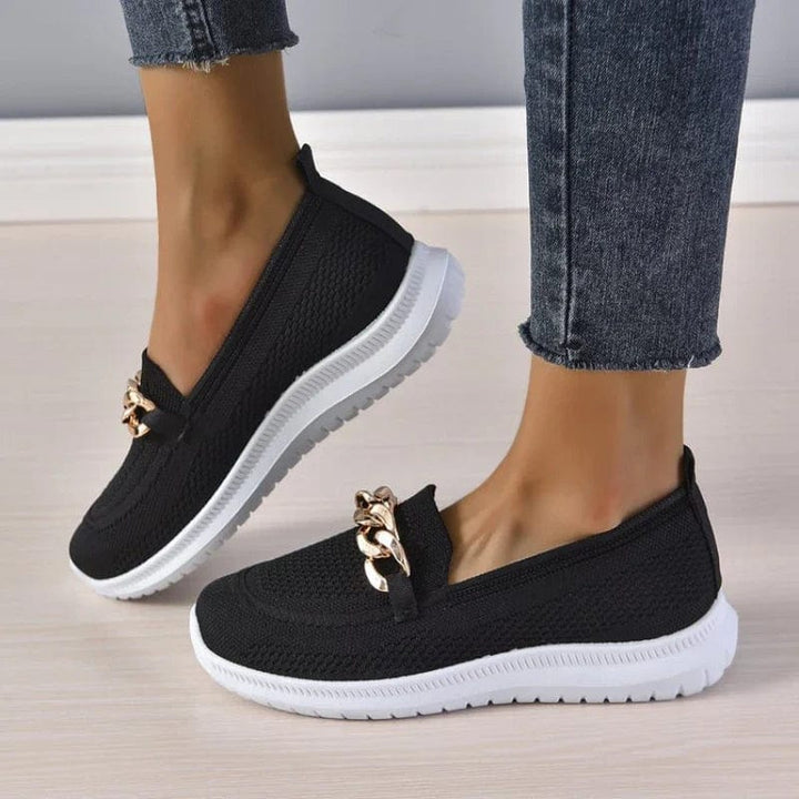 "Chaussures orthopédiques féminines élégantes, respirantes et antidérapantes avec semelle de soutien et fermeture éclair laté