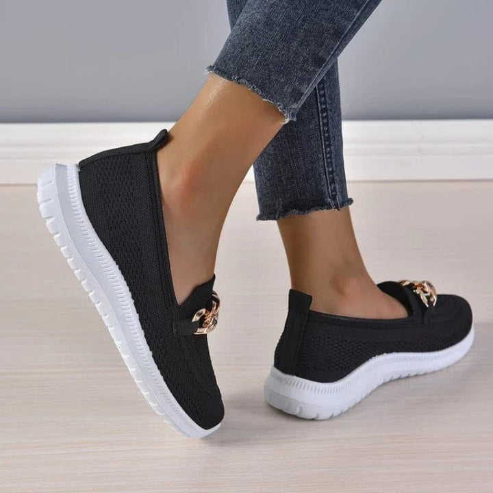 "Chaussures orthopédiques féminines élégantes, respirantes et antidérapantes avec semelle de soutien et fermeture éclair laté