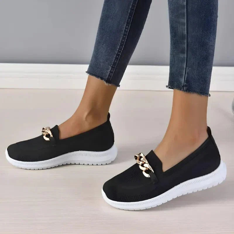 "Chaussures orthopédiques féminines élégantes, respirantes et antidérapantes avec semelle de soutien et fermeture éclair laté