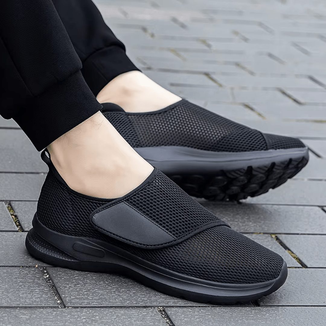 "Chaussures orthopédiques pour pieds larges, élégantes et confortables, en matériaux flexibles pour femmes avec pieds larges.