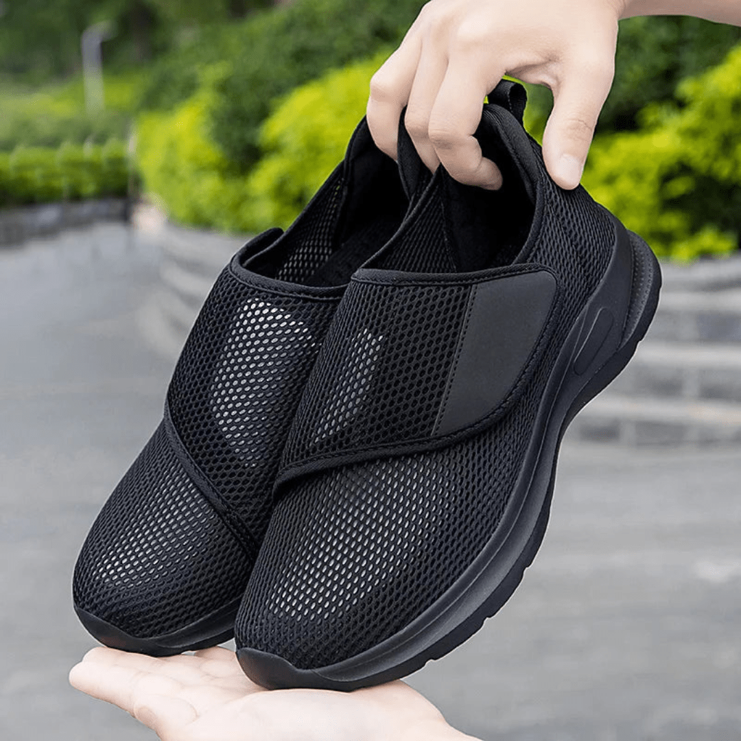 "Chaussures orthopédiques pour pieds larges, élégantes et confortables, en matériaux flexibles pour femmes avec pieds larges.