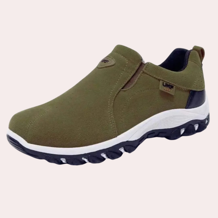 "Chaussures Slip-On homme khaki élégantes, confortables, avec semelles antidérapantes et design moderne pour un style polyval