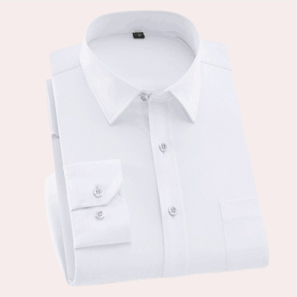 Chemise classique infroissable homme rose, coupe ajustée, tissu respirant, élégante et polyvalente, sans repassage.