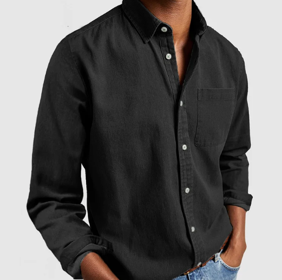 "Chemise coton homme élégante, respirante, design vintage, idéale pour affaires et occasions, polyvalence et confort"