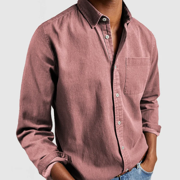 "Chemise coton homme élégante, respirante, design vintage, idéale pour affaires et occasions, polyvalence et confort"
