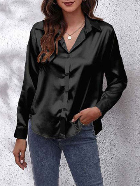 "Chemise en soie femme manches longues, élégante, luxe, finition délicate, style raffiné, soie douce."