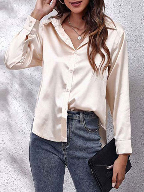"Chemise en soie femme manches longues, élégante, luxe, finition délicate, style raffiné, soie douce."