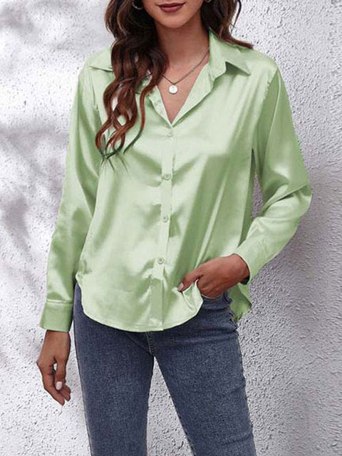 "Chemise en soie femme manches longues, élégante, luxe, finition délicate, style raffiné, soie douce."