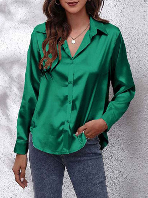 "Chemise en soie femme manches longues, élégante, luxe, finition délicate, style raffiné, soie douce."