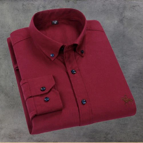 "Chemise femme rayée élégante en coton avec broderie discrète, motif classique et coupe normale, confort et style assurés."
