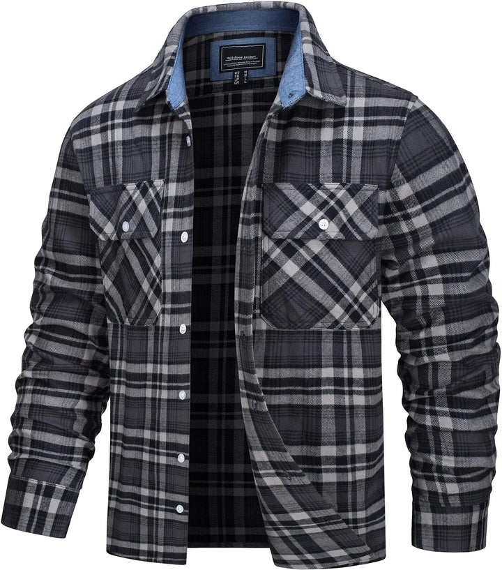 "Chemise homme en flanelle à carreaux, douce et élégante, avec col retourné et coupe classique pour confort optimal."