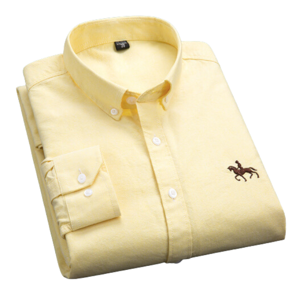 "Chemise homme manches longues élégante et confortable, tissu bleu, idéale pour occasions professionnelles et décontractées."