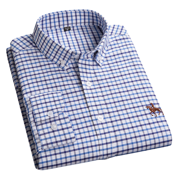"Chemise homme manches longues élégante et confortable, tissu bleu, idéale pour occasions professionnelles et décontractées."