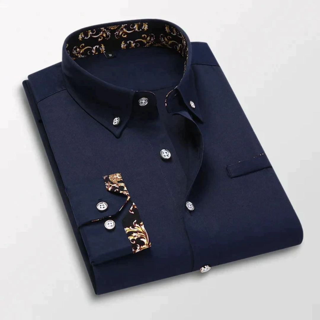 "Chemise homme moderne et élégante, coupe slim, détails raffinés, polyvalente, taille jusqu'à 3XL."