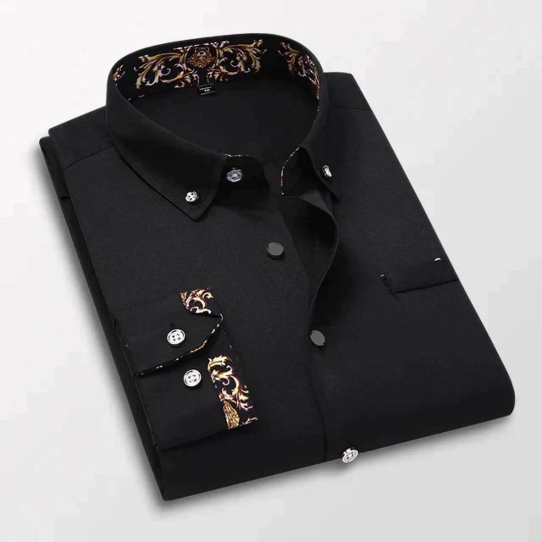 "Chemise homme moderne et élégante, coupe slim, détails raffinés, polyvalente, taille jusqu'à 3XL."