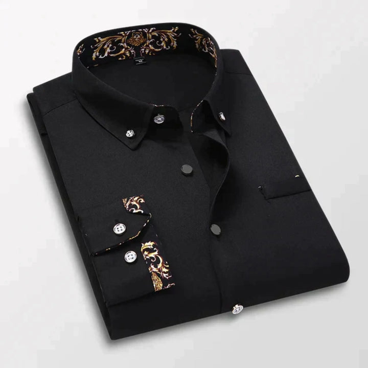 "Chemise homme moderne et élégante, coupe slim, détails raffinés, polyvalente, taille jusqu'à 3XL."