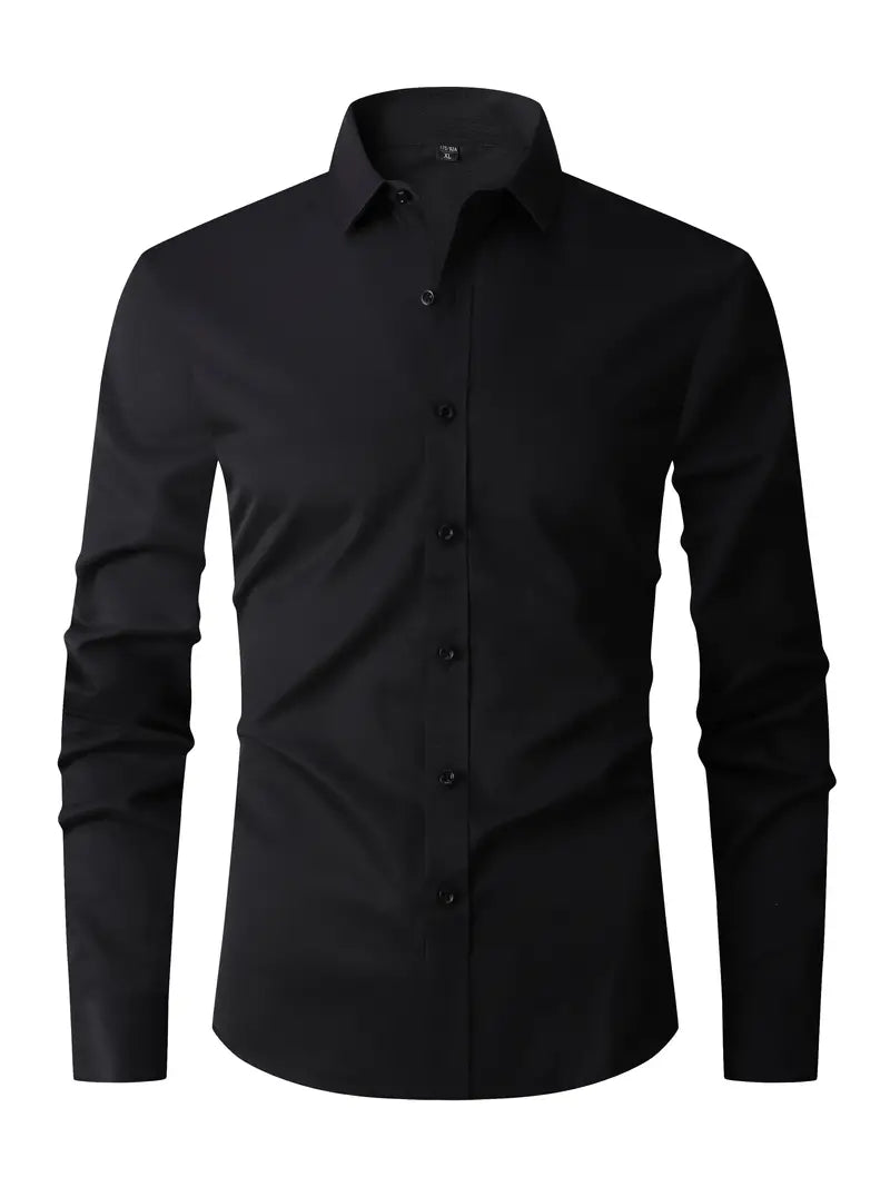 "Chemise semi-formelle homme élégante, coupe moderne, tissu léger, détails raffinés, idéale pour toutes occasions"