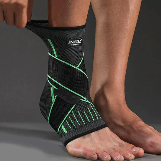 Chevillière de compression ajustable bleue, améliore soutien articulaire avec bande réglable pour confort sportif et quotidie