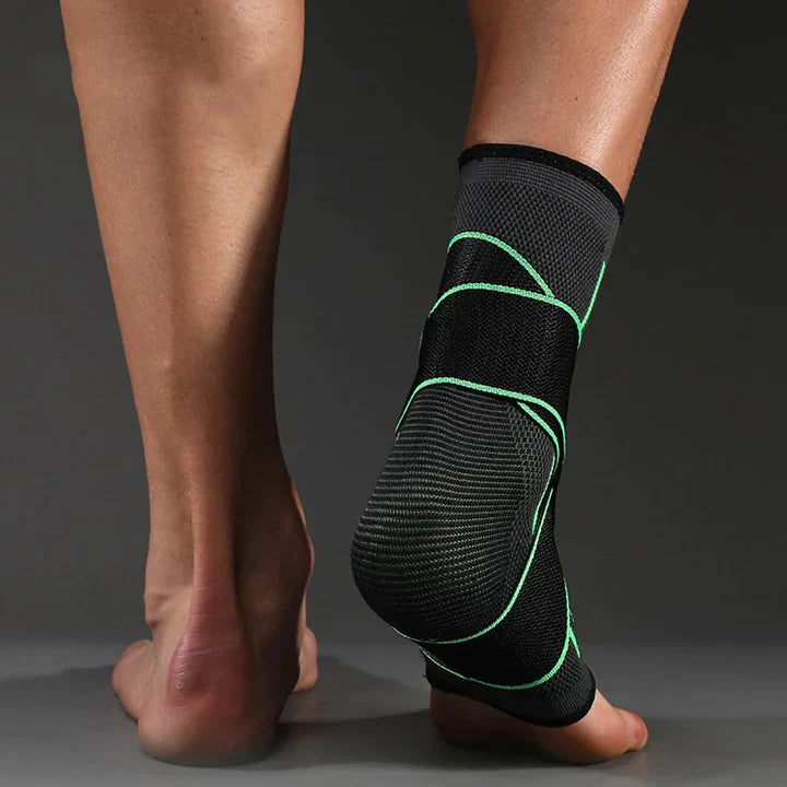 Chevillière de compression ajustable bleue, améliore soutien articulaire avec bande réglable pour confort sportif et quotidie