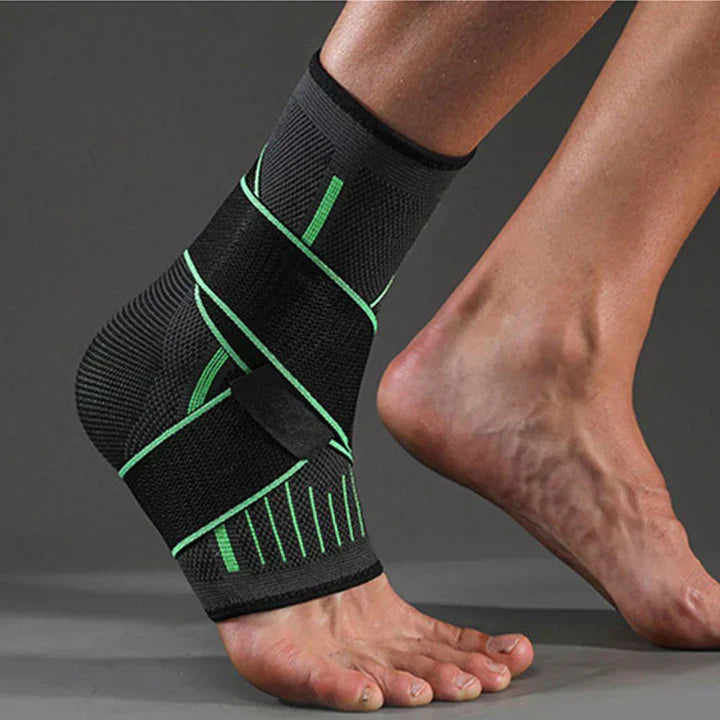 Chevillière de compression ajustable bleue, améliore soutien articulaire avec bande réglable pour confort sportif et quotidie