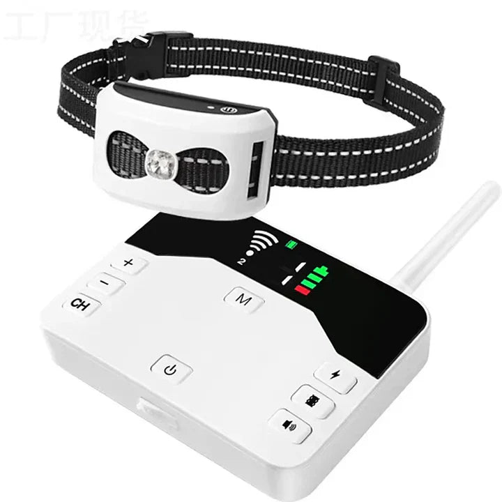 "Clôture invisible sans fil pour chiens et collier de dressage extérieur, solution 2-en-1 sécuritaire et innovante."