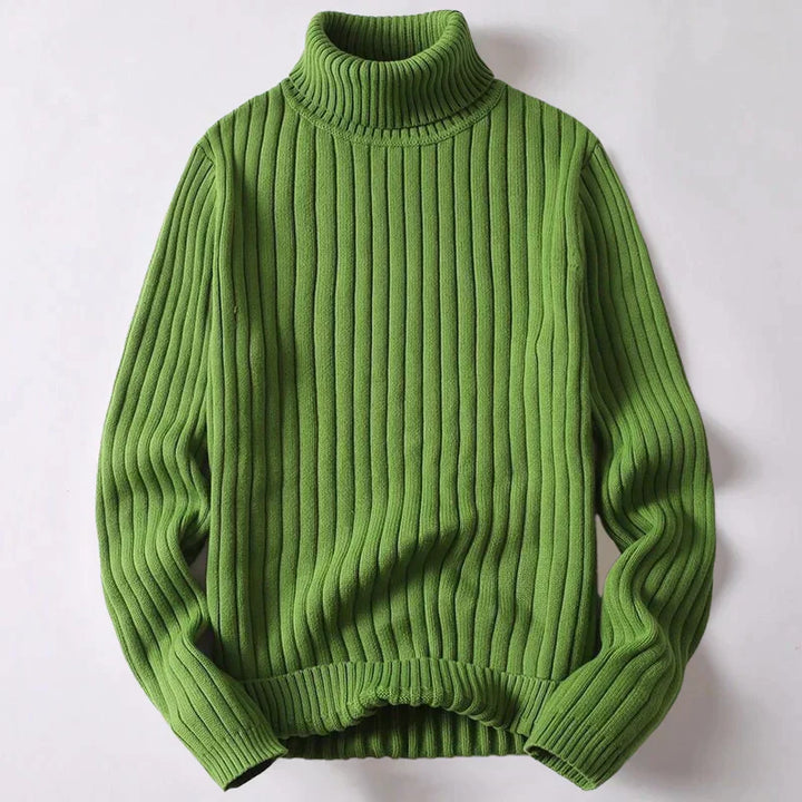 Col roulé homme en laine mérinos, élégant, coupe ajustée, couleur classique, texture douce et sophistiquée.
