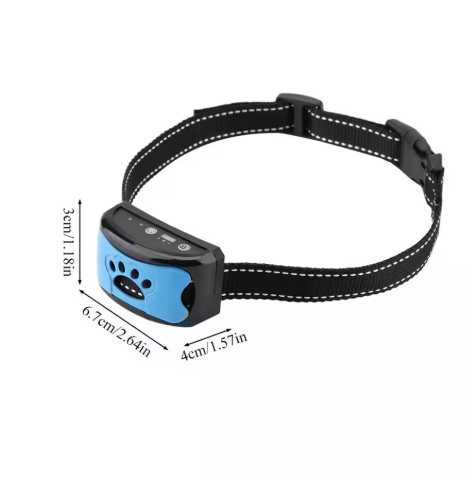"Collier anti-aboiement chien ergonomique, vibrant, et personnalisable pour une éducation respectueuse et sans stress."