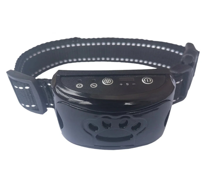 "Collier anti-aboiement chien ergonomique, vibrant, et personnalisable pour une éducation respectueuse et sans stress."