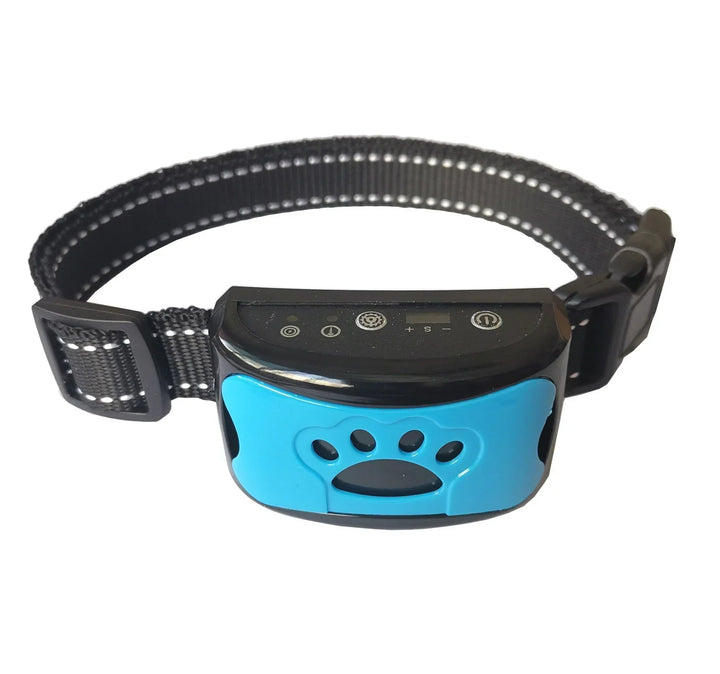 "Collier anti-aboiement chien ergonomique, vibrant, et personnalisable pour une éducation respectueuse et sans stress."
