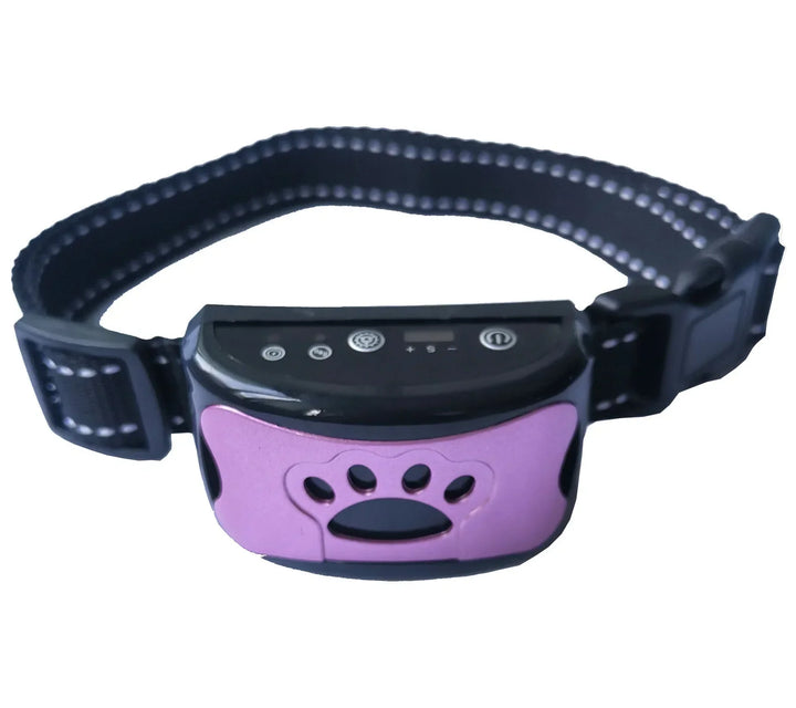 "Collier anti-aboiement chien ergonomique, vibrant, et personnalisable pour une éducation respectueuse et sans stress."