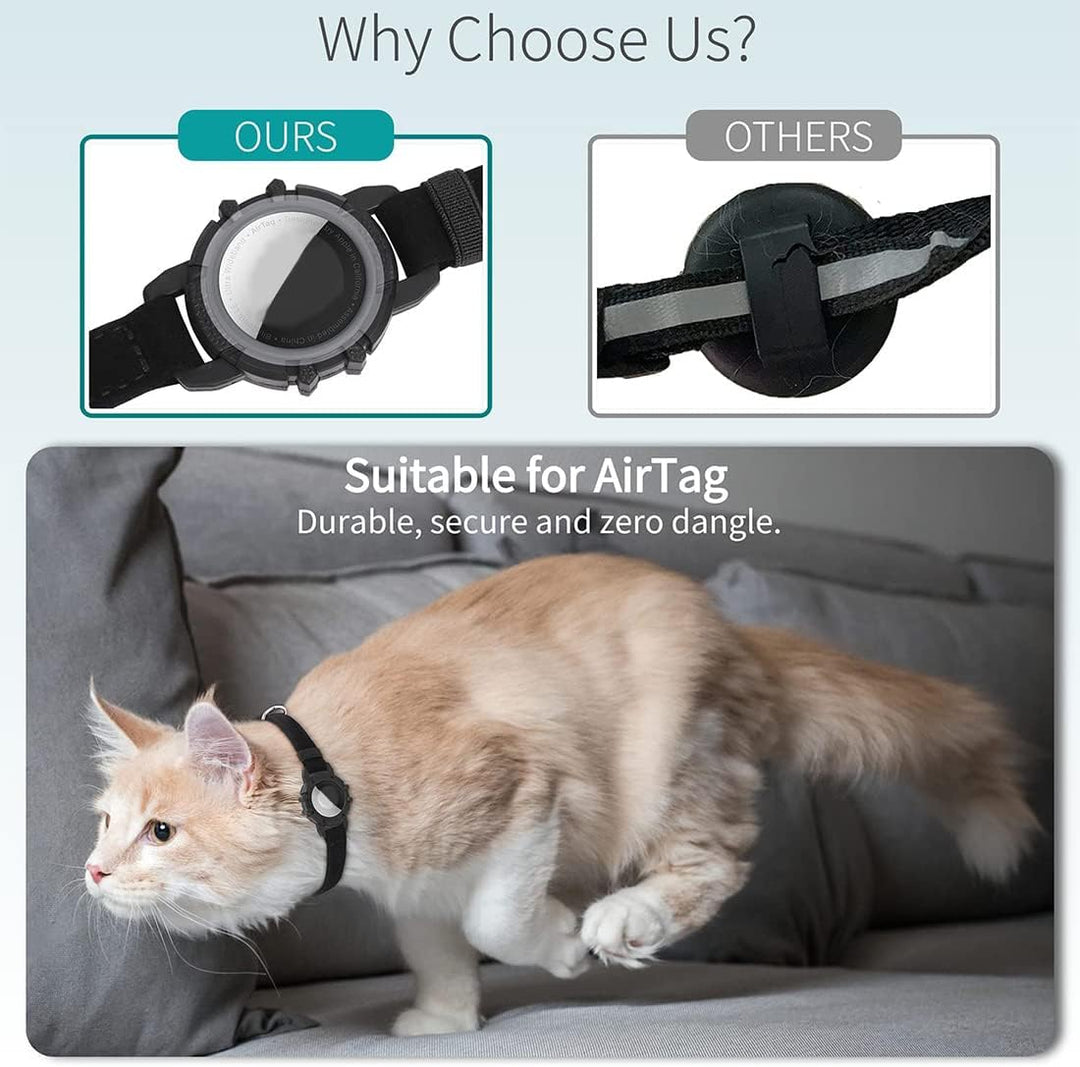 "Collier GPS pour chats, nylon, réfléchissant, fermeture rapide, confortable, visibilité optimale nuit, aventures sécurisées.