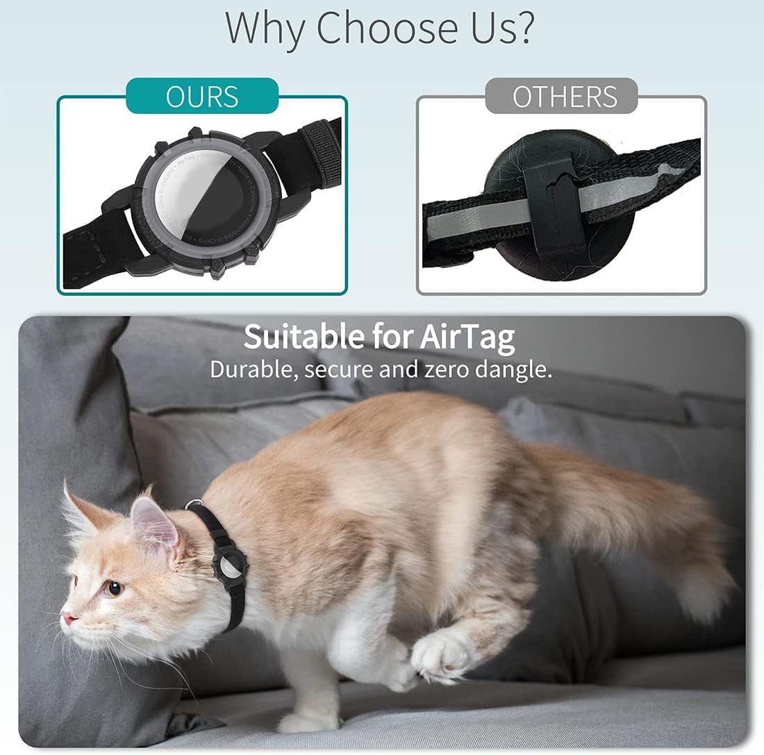 "Collier GPS pour chats, nylon, réfléchissant, fermeture rapide, confortable, visibilité optimale nuit, aventures sécurisées.